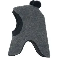 Maximo - Kids' Mini Slouch Beanie with Wool Fleece and Pom-poms - Pasamontañas size 45-47 cm, gris