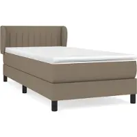 Syfax Cama box spring con colchón tela gris taupe 90x200 cm