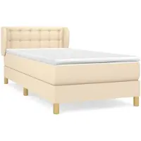 Syfax Cama box spring con colchón tela color crema 80x200 cm