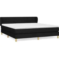 Syfax Cama box spring con colchón tela negro 180x200 cm