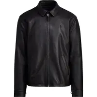 Ralph Lauren para hombre. 710671431001 Chaqueta de Piel Lisa negro (S), Casual, Manga larga, outlet 2026.