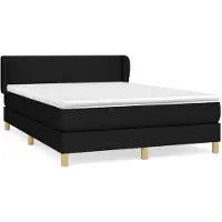 Syfax Cama box spring con colchón tela negro 140x200 cm