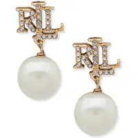 Ralph Lauren Pendientes oro / transparente / blanco perla