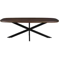 Natur24 - Mesa de comedor Jesper, diseño danés, ovalada, color marrón, 180 cm, madera de mango