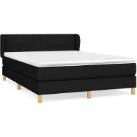 Syfax Cama box spring con colchón tela negro 140x200 cm
