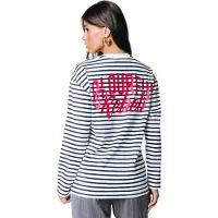 Colourful Rebel Bold Logo Longsleeve Off White Talla: L | Camisetas de Seda Outlet | Mujer | Blanco