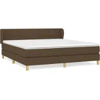 Syfax Cama con somier y colchón, color marrón oscuro, 160x200 cm, tapizada en tela