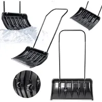 Kadax Palanas para nieve "Cances", palas anchas con ruedas, pala con mango de metal, color negro