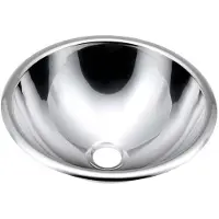 Hak Lavabo de encimera para lavado de manos, acero inoxidable, diámetro 355 mm