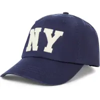 Ralph Lauren para hombre. 710972675001 Gorra de sarga con parche NY marino (OSFA), Casual, Algodón, outlet 2026.