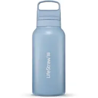 LifeStraw Go Icelandic Blue GOST-1L-ICE Stainless Steel, botella de agua con filtro de 2 fases, 1L