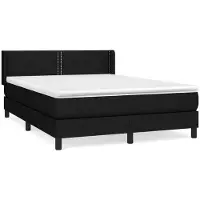 Syfax Cama box spring con colchón tela negro 140x200 cm