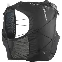 Salomon - Mochilas y cinturones trail/running - Active Skin 4 Set Black/Metal - Talla XS - Negro