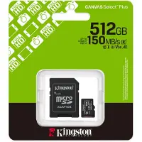 Kingston Canvas Select Plus Gen 3 tarjeta de memoria microSDXC de 512 GB con adaptador SD