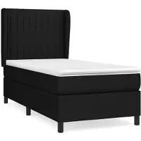 Syfax Cama box spring con colchón tela negro 90x200 cm
