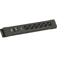 Bachmann CONNECTUS 6xCEE7/3, 1xSPD-Plus, 1x interruptor, 2,0 metros, CEE7/7, color negro