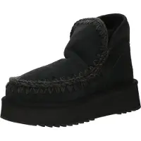 Mou para mujer. MU.FW681000A Botines de piel Mini Eskimo Platform negro (39), 8 a 10cm, Ninguno, Casual, outlet 2026.