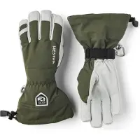 Hestra - Army Leather Heli Ski 5 Finger - Guantes size 11, oliva/gris