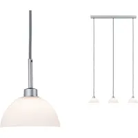 Paulmann Lámpara colgante Parana, 3 luces, blanco/cromado mate