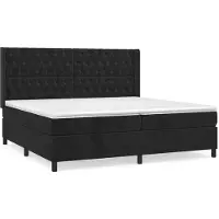 Syfax Cama box spring con colchón terciopelo negro 200x200 cm