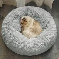 OEM Cama suave para mascotas, resistente a la compresión, lavable, de 60 cm, color gris claro