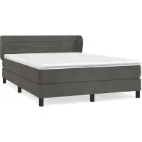 Syfax Cama box spring con colchón terciopelo gris oscuro 140x190 cm