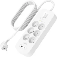Belkin Connect, modelo 650 J, 6 enchufes, color blanco, universal, 2 metros, 1 unidad