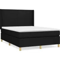 Syfax Cama box spring con colchón tela negro 140x200 cm