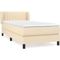 Syfax Cama box spring con colchón tela color crema 80x200 cm