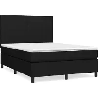 Syfax Cama box spring con colchón tela negro 140x190 cm