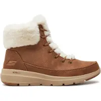 SKECHERS Botines con cordones 'Glacial Ultra' marrón / blanco