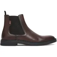 BOSS para hombre. 50552527 Botines de Piel Chelsea marrón (45), Plano, Ninguno, Casual, outlet 2026.