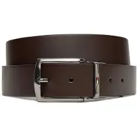 Tommy Hilfiger Cinturón 'Flag Rectangular Buckle Reversible' marrón oscuro / negro