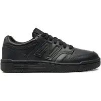 New Balance unisex para niños. GSB480V1 Zapatillas de piel 480 negro (22.5), Plano, Cordones, Casual, Deportivo, moda infantil,
