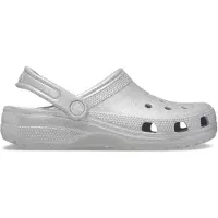 Crocs Zuecos Classic Glitter Clog mujer - Plata - 41 / 42