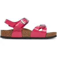Birkenstock - Kid's Rio AS Birko-Flor Patent - Sandalias size 34 - Narrow, fucsia/marrón