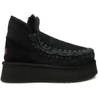 Mou para mujer. MU.FW681000A Botines de piel Mini Eskimo Platform negro (40), 8 a 10cm, Ninguno, Casual, outlet 2026.