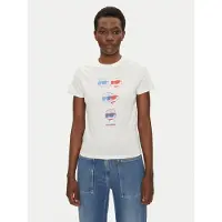 Karl Lagerfeld Ikon Colour Fitted T-shirt Cannoli Cream Talla: S | Camisetas de Seda Outlet | Mujer | Blanco