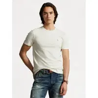 Ralph Lauren para hombre. 710671438350 Camiseta de punto Custom Slim Fit blanco (XXL), Beige, Casual, Algodón, Manga corta, Polo Ralph