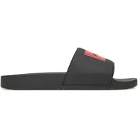 HUGO para hombre. 50548061 Chanclas con logo en la tira negro (40), Plano, Ninguno, Beachwear, outlet 2026.