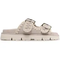 Mou para mujer. MU.SW461005A Sandalias Bio dos hebillas taupe (38), 1 a 3cm, Casual, outlet 2026.