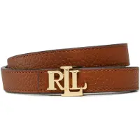 Ralph Lauren para mujer. 412912038002 Cinturón reversible de piel con logotipo marrón (XL), Casual, outlet 2026.