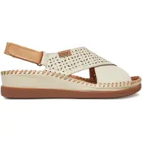 Pikolinos para mujer. W8K-0848C1 Sandalias de Piel Cadaques blanco roto (40), 3 a 5cm, Velcro, Casual, outlet 2026.
