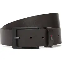 Tommy Hilfiger Cinturón 'Enamel Flag Rectangular Buckle' marrón oscuro