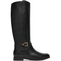 Ralph Lauren para mujer. 802967769001 Botas de Piel bruñida Brooke II negro (36), Plano, Cremallera, Casual, outl