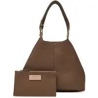 Coccinelle C-Easy Bolsa de hombro Piel natural 34 cm gris