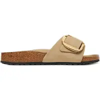 Birkenstock para mujer. 1030467 Sandalias de Piel Madrid Big Buckle (Ajuste Estrecho) marrón claro (41), Plano, Ninguno, Casual,
