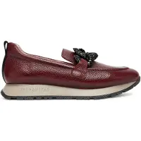 Hispanitas para mujer. HI254238 Mocasines de Piel Kansas Bolero burdeos (39), Plano, 1 a 3cm, Ninguno, Casual, outlet 2026.