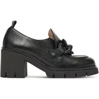 Hispanitas para mujer. HI254331 Mocasines de Piel Zurich negro (38), 5 a 8cm, Ninguno, Casual, Clásico, outlet 2026.