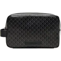 Calvin Klein Neceser 'Coated Emblem Print' gris / negro